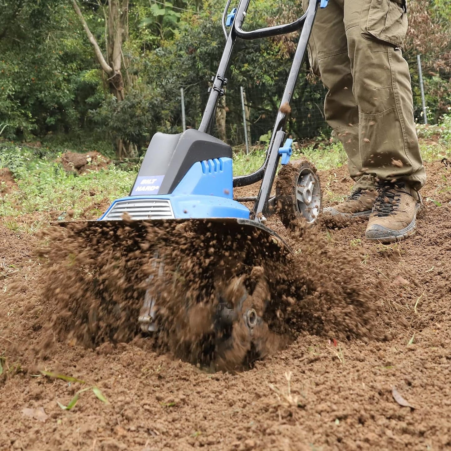 Motoculteur électrique BILT HARD 16 pouces, 13,5 A, 6 dents en acier, avec roues réglables