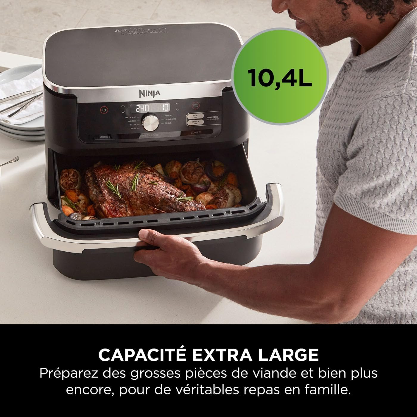2026 NINJA Foodi AF500EU – Friteuse à Air Chaud FlexDrawer 10,4 L, Double Zone avec Séparateur Amovible, 7 Fonctions de Cuisson – Édition Limitée Haute Performance