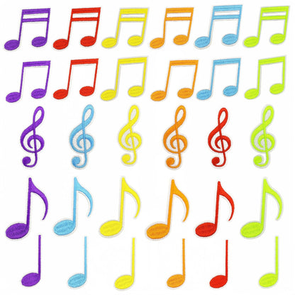 colorful music note embroidered patches iron on