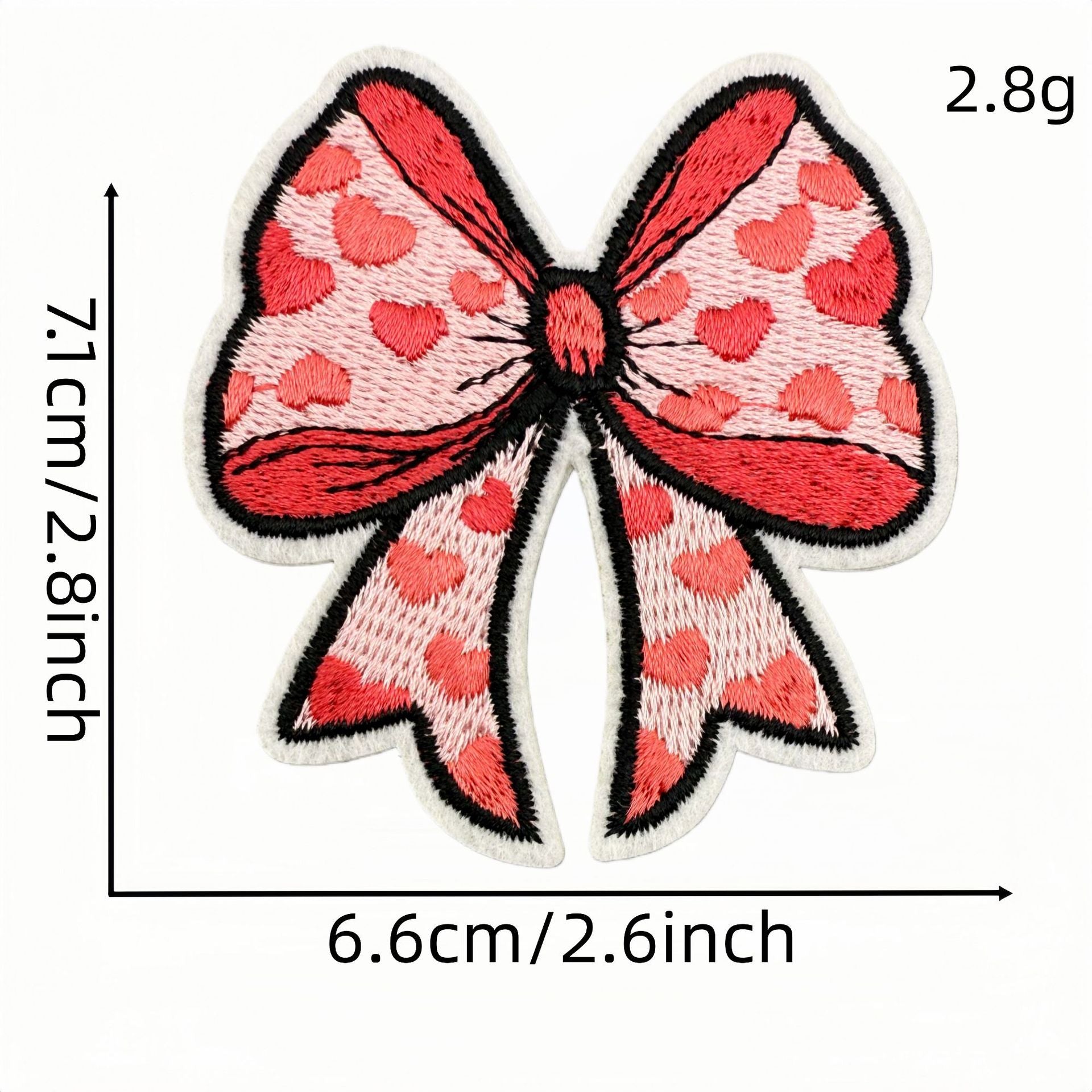 red bow embroidered patches iron on multicolor