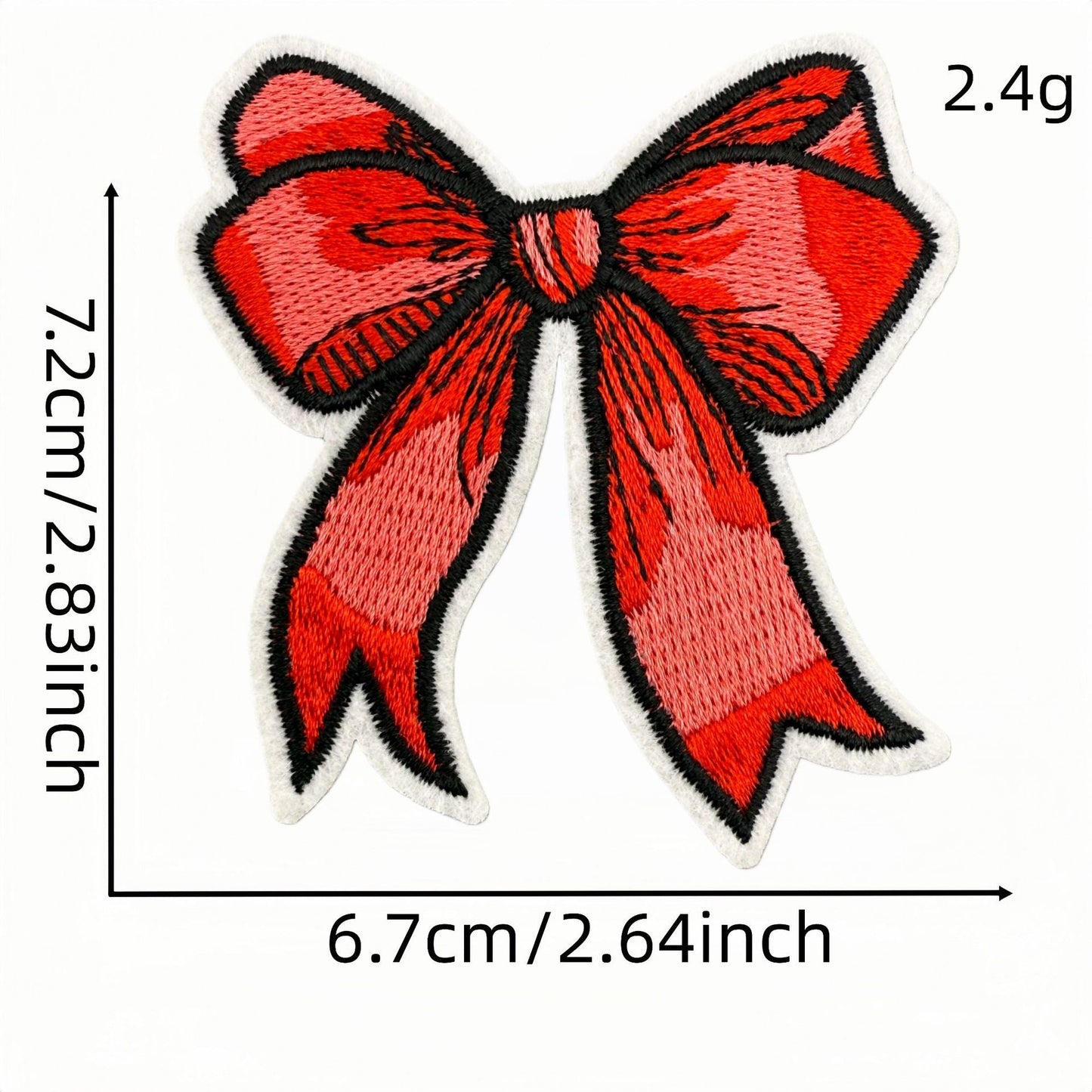 red bow embroidered patches iron on multicolor