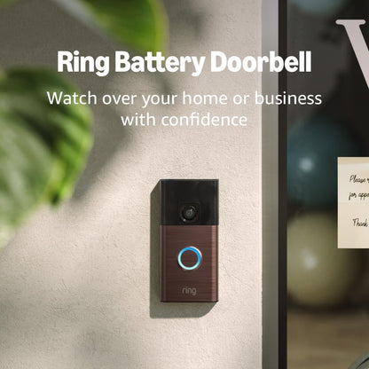 2026 Ring Sonnette Vidéo sur Batterie, Vidéo Plein Pied, Vue en Direct avec Audio Bidirectionnel et Détection de Mouvement (dernier modèle)