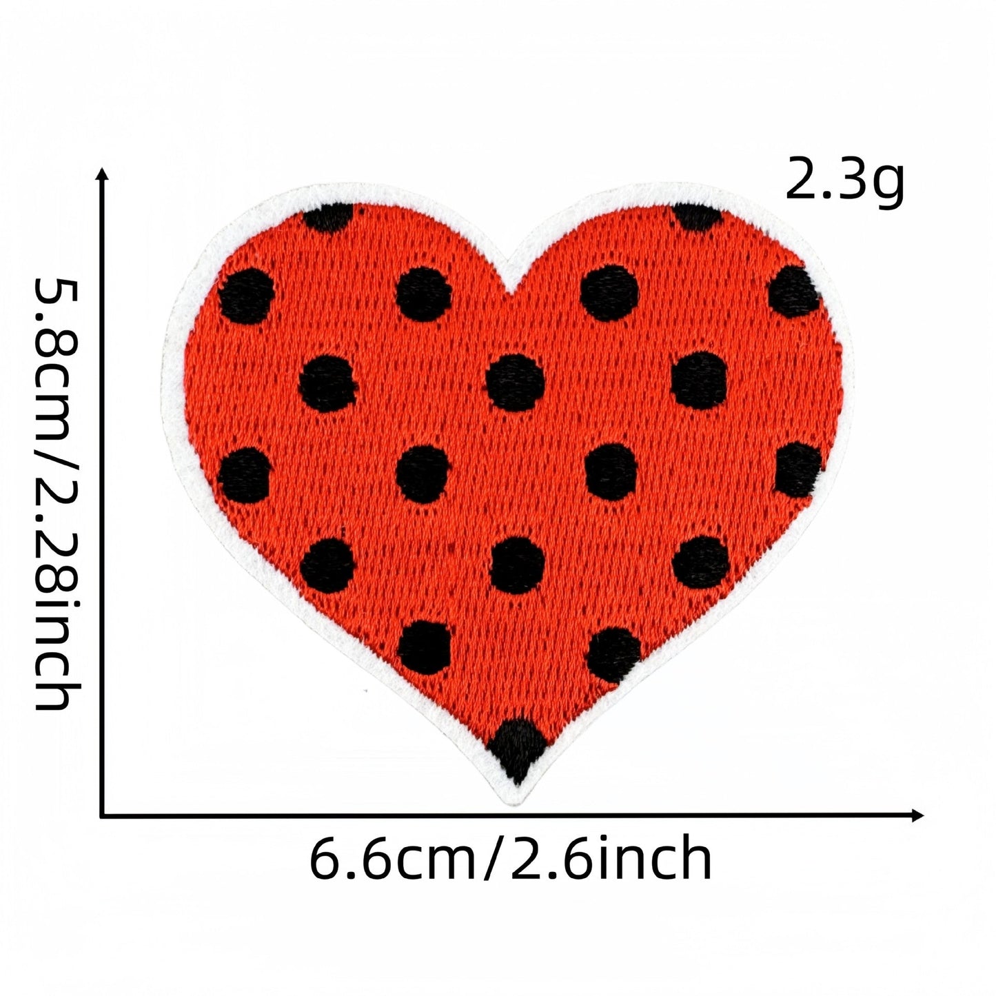 heart embroidered patches plaid polka dot animal print iron on