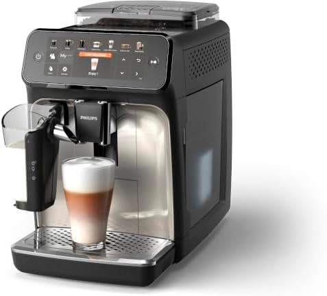 Philips Série 5400 Machine Expresso - Café à Grain - LatteGo Mousseur à Lait, 12 Spécialités de Café, Affichage Intuitif, 4 Profils Utilisateur, Noir (EP5441/50)