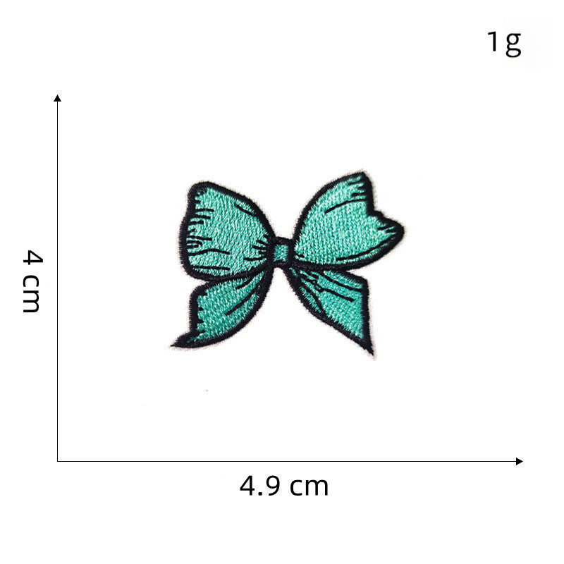 colorful bow tie embroidered patches multicolor design iron on