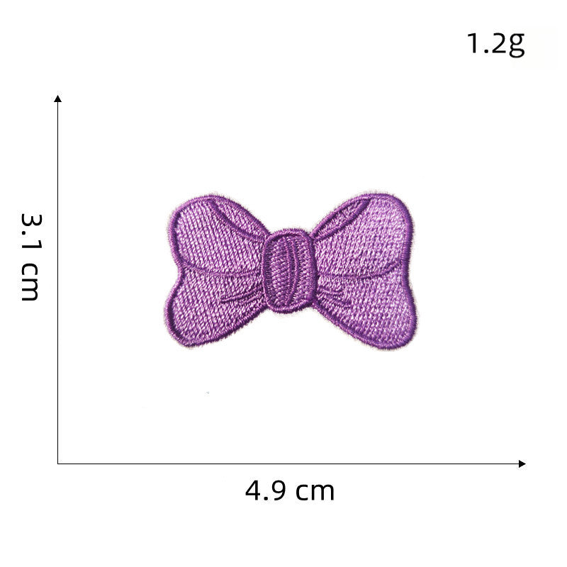 colorful bow tie embroidered patches multicolor design iron on