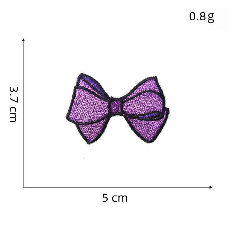 colorful bow tie embroidered patches multicolor design iron on
