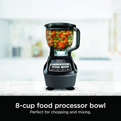 2026 Ninja Mega Kitchen System, 1500W, Blender XL 72 oz et Robot Culinaire 8 Tasses avec (2) Gobelets To-Go 16 oz, Technologie Total Crushing - Smoothies, Glace Pilée, Purées, Pâte & Plus, Noir, BL770