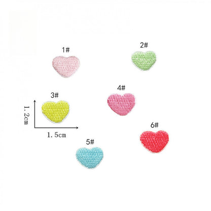 colorful spring heart embroidered patches iron on