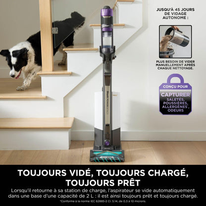 Shark Detect Clean & Empty IW3612AMZEU, Aspirateur sans Fil, Blanc, 240 W, 2 liters