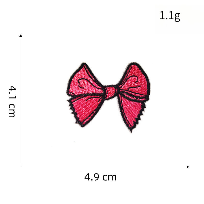 colorful bow tie embroidered patches multicolor design iron on
