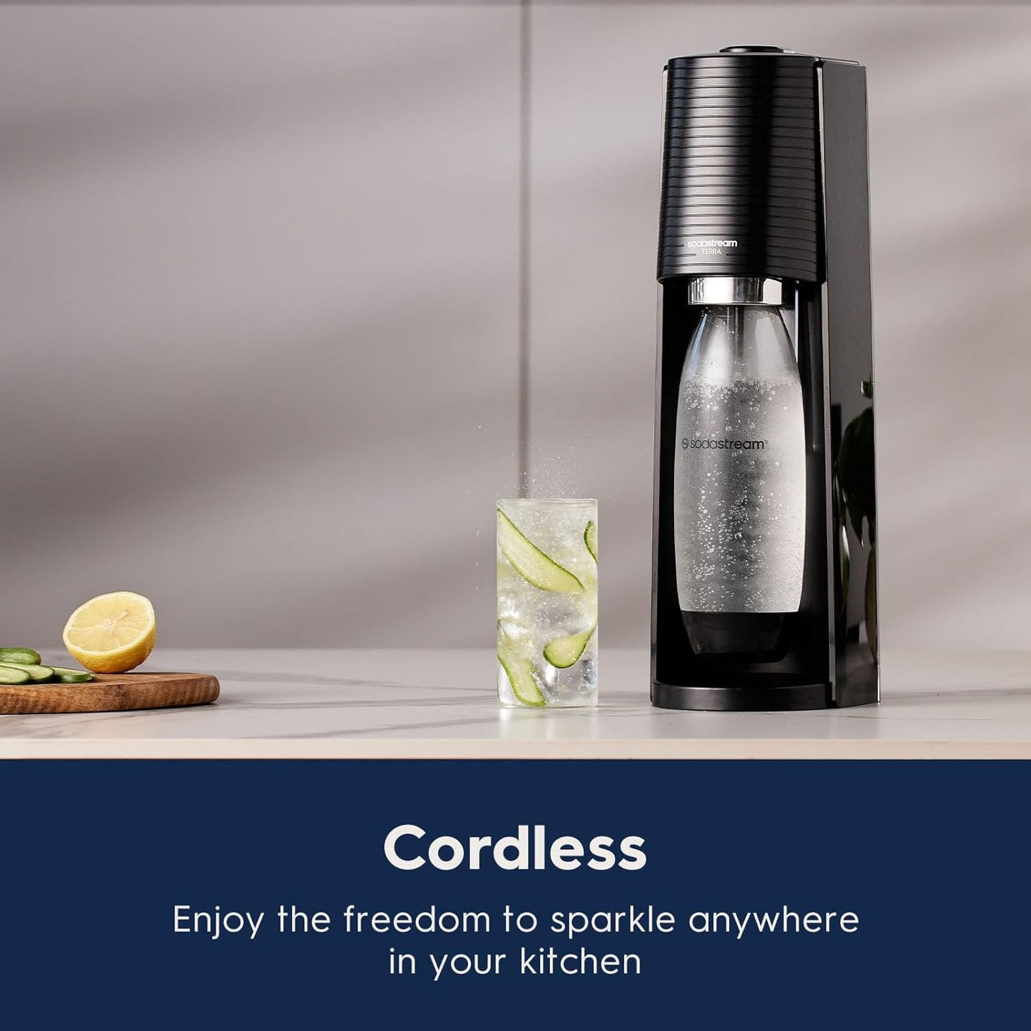 2026 SodaStream Terra Machine à Eau Pétillante Bundle (Noir), avec CO2, Bouteilles Compatibles Lave-Vaisselle et Arômes Bubly Drops