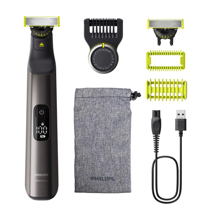 2026 Philips OneBlade 360 Pro, Wet & Dry, coupe, contourne et rase avec le peigne de précision 20 longueurs et l'affichage LED, QP6552/15