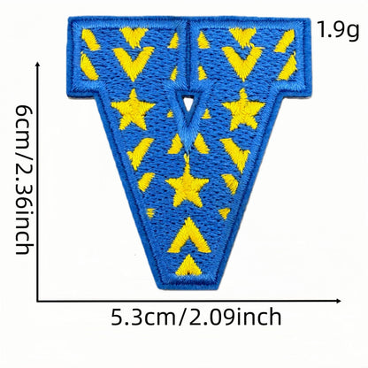 26 letter embroidered patches polka dot pattern A to Z iron on