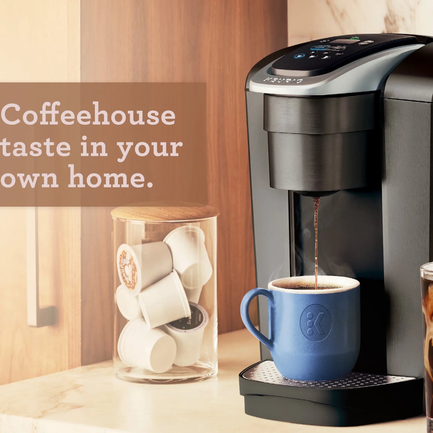 2026 Keurig K-Elite – Machine à Café à Dosettes K-Cup à Portion Unique, Finition Brossée Slate, Programmable pour Café Chaud et Glacé
