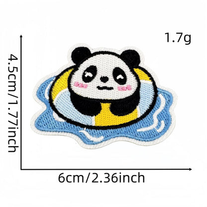 cute panda embroidered patches animal design iron on