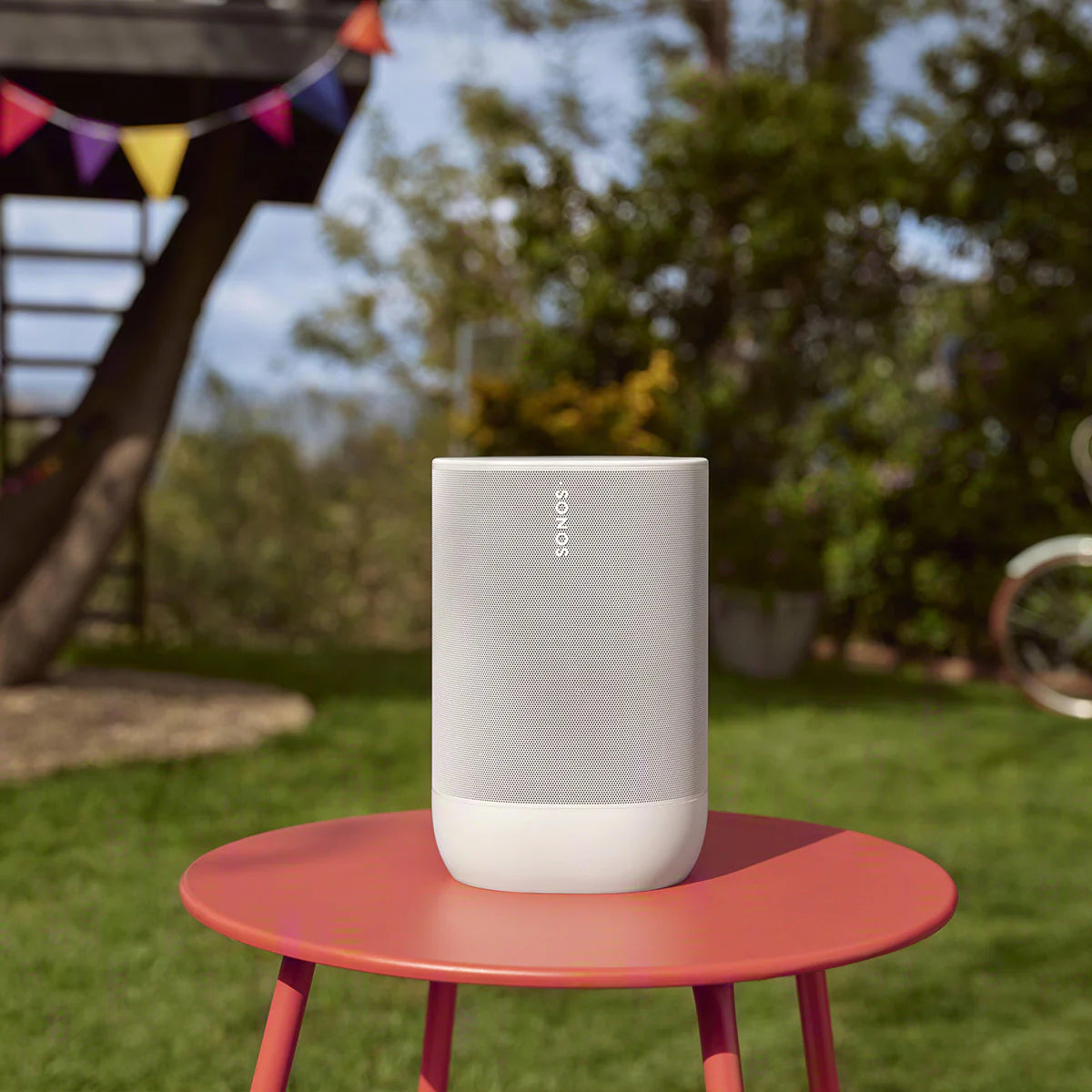 2026 Sonos Move 2 – Enceinte Portable Intelligente Blanche avec Batterie 24 Heures, Bluetooth et Wi-Fi, Résistante à l’Eau, Son Stéréo Puissant et Commande Vocale