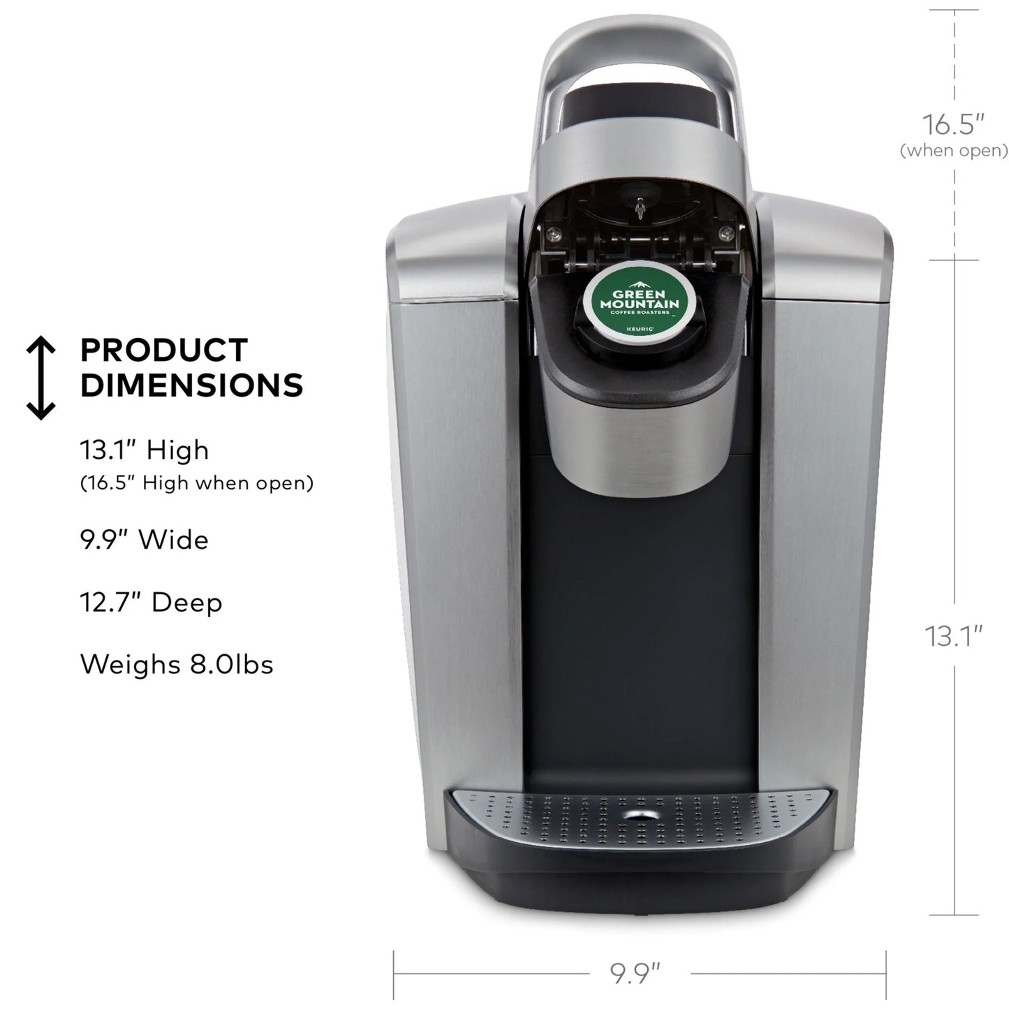 2026 Keurig K-Elite – Machine à Café à Dosettes K-Cup à Portion Unique, Finition Brossée Slate, Programmable pour Café Chaud et Glacé