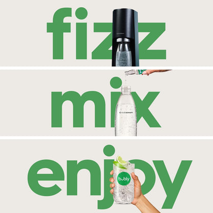 2026 SodaStream Terra Machine à Eau Pétillante Bundle (Noir), avec CO2, Bouteilles Compatibles Lave-Vaisselle et Arômes Bubly Drops