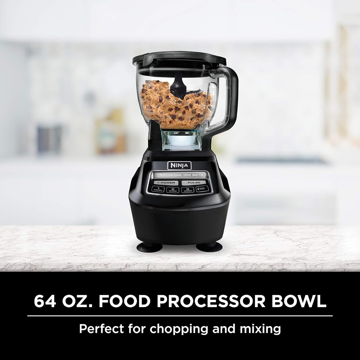 2026 Ninja Mega Kitchen System, 1500W, Blender XL 72 oz et Robot Culinaire 8 Tasses avec (2) Gobelets To-Go 16 oz, Technologie Total Crushing - Smoothies, Glace Pilée, Purées, Pâte & Plus, Noir, BL770