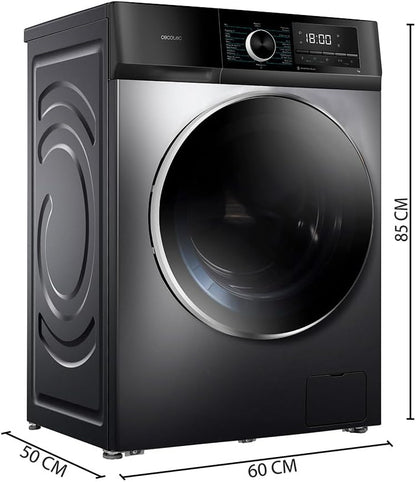 Cecotec Bolero Dresscode 10500 Inverter Steel A. Lave-linge 10 kg Steel, 1400 tr/min, Moteur Inverter Plus, Vapeur, Classe A.