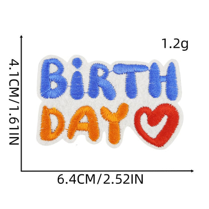 birthday party embroidered patches celebration theme iron on