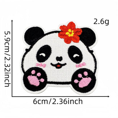 cute panda embroidered patches animal design iron on