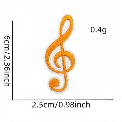 colorful music note embroidered patches iron on