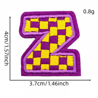 colorful alphabet embroidered patches A to Z letter design iron on