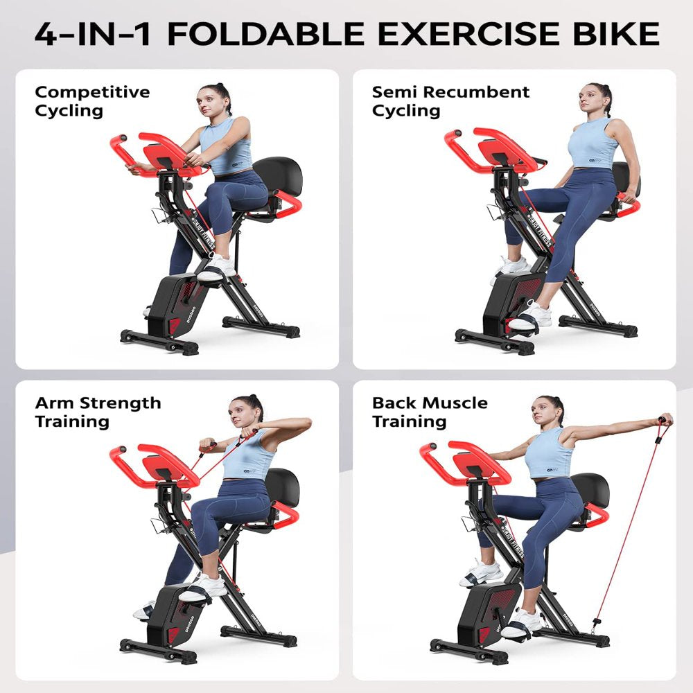 Vélo d'entraînement pliable Pooboo 3 en 1 pour la maison, supportant jusqu'à 136 kg (300 lb).