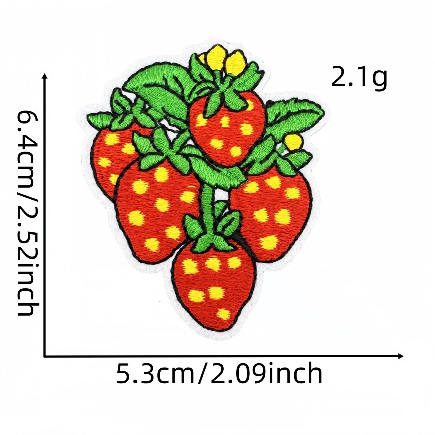 strawberry embroidered patches fruit design set iron on