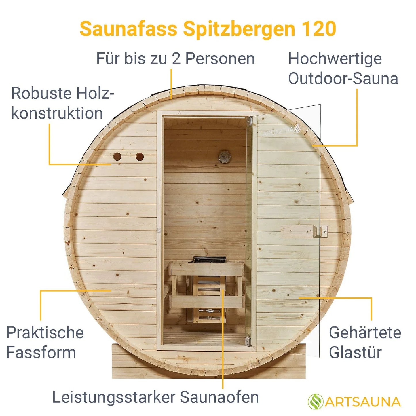 Sauna tonneau 2026 au Spitzberg avec four à sauna