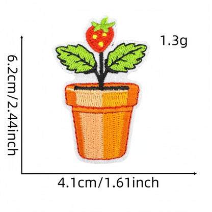 strawberry embroidered patches fruit design set iron on