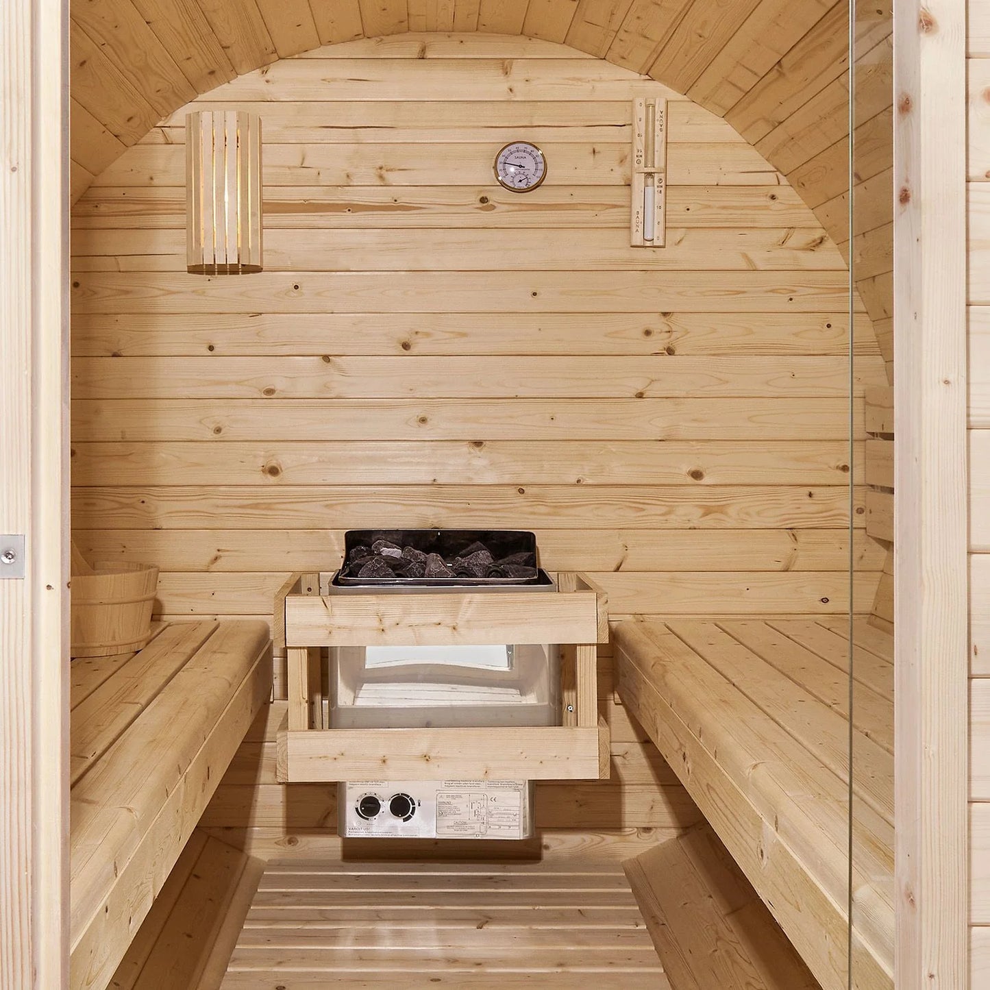 Sauna tonneau 2026 au Spitzberg avec four à sauna