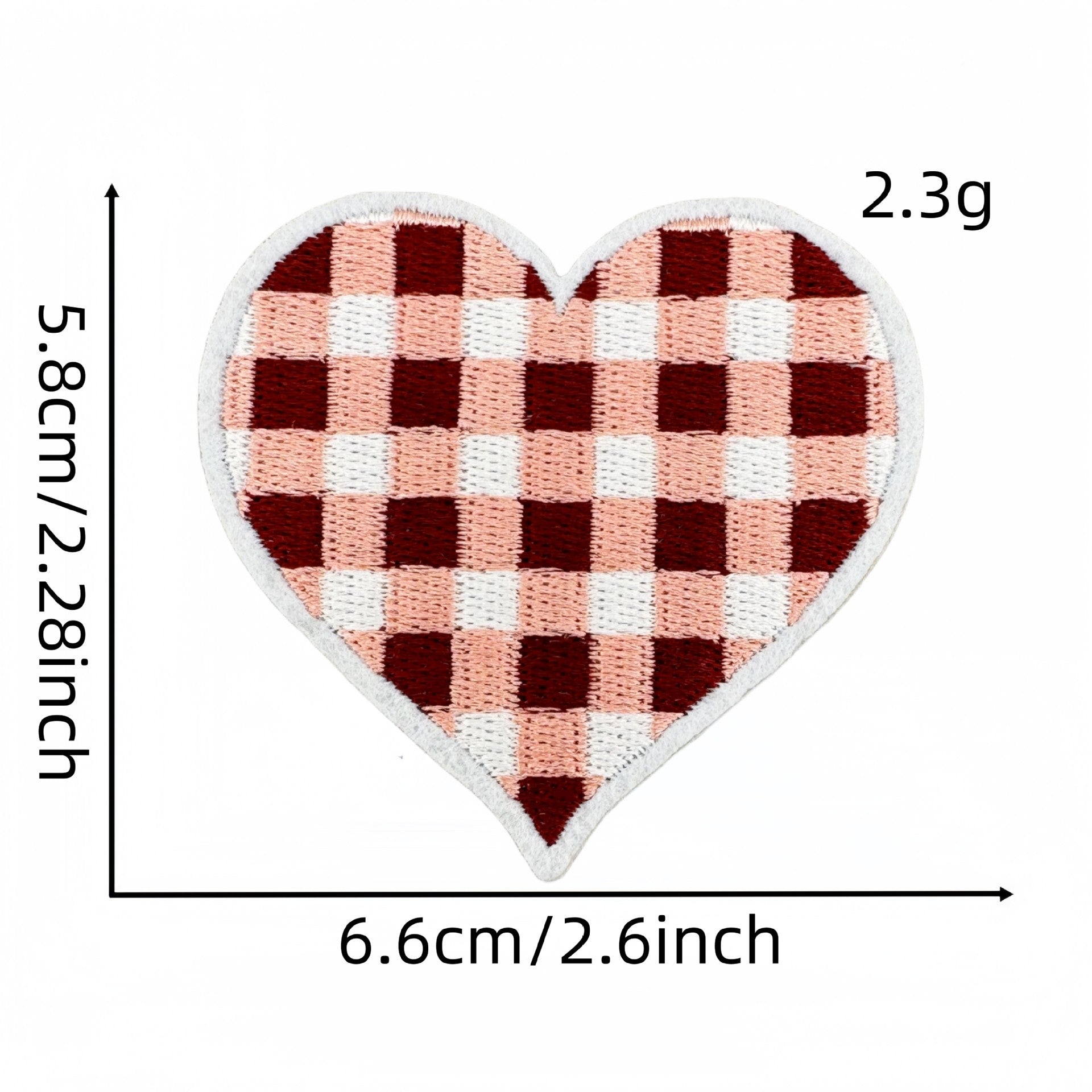 heart embroidered patches plaid polka dot animal print iron on