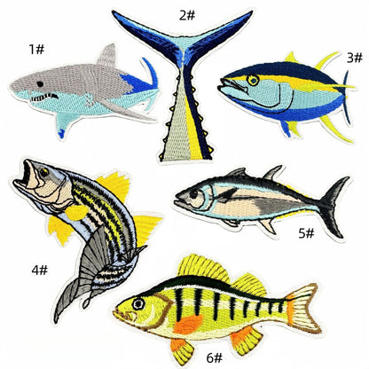ocean fish embroidered patches marine life design iron on