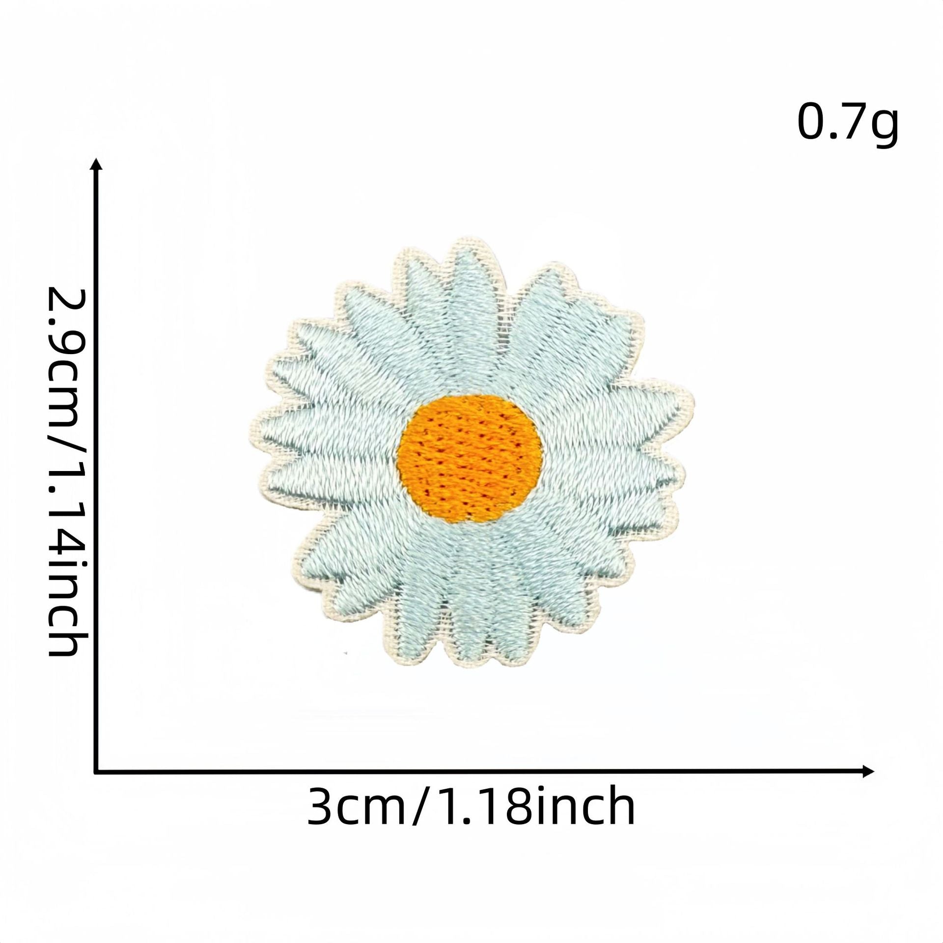 colorful daisy embroidered patches peel and stick self adhesive