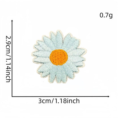 colorful daisy embroidered patches peel and stick self adhesive