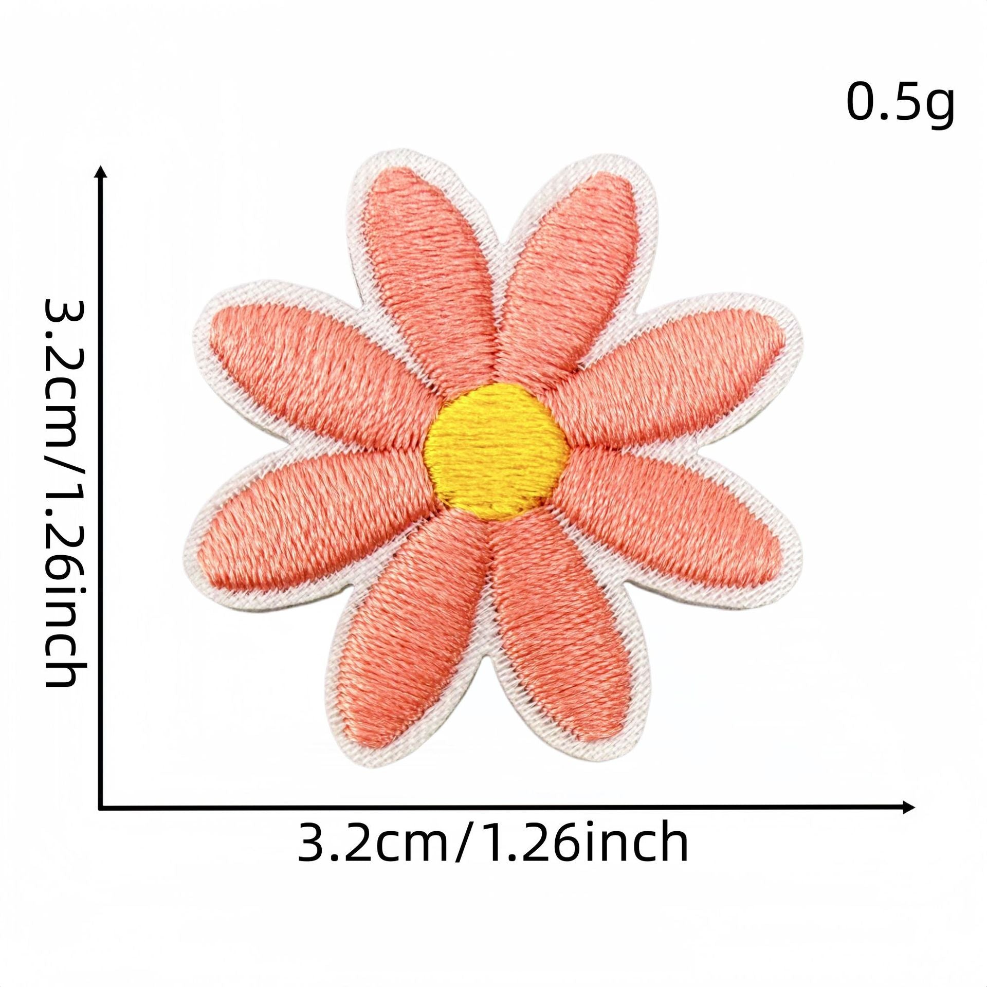 daisy flower embroidered patches multicolor floral set iron on