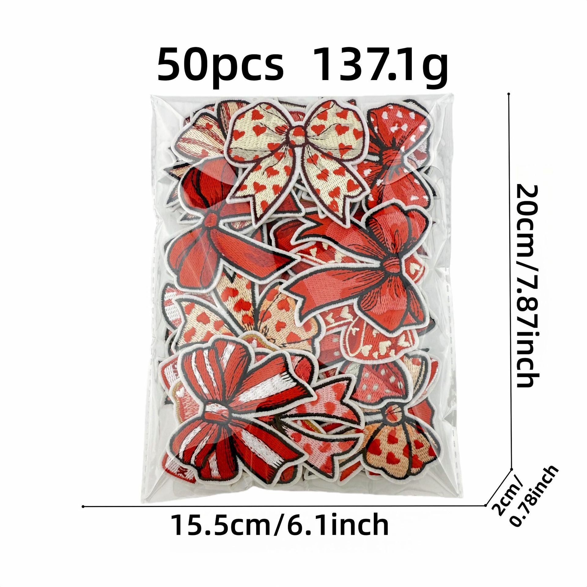 red bow embroidered patches iron on multicolor