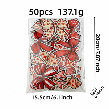 red bow embroidered patches iron on multicolor
