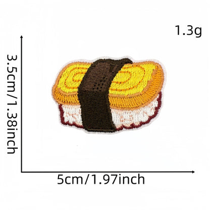 sushi embroidered patches Japanese food design iron on