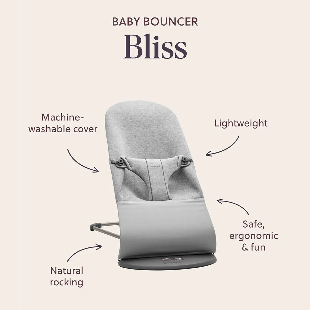 2026 BabyBjörn Bouncer Bliss Woven Mélange - Gris Clair
