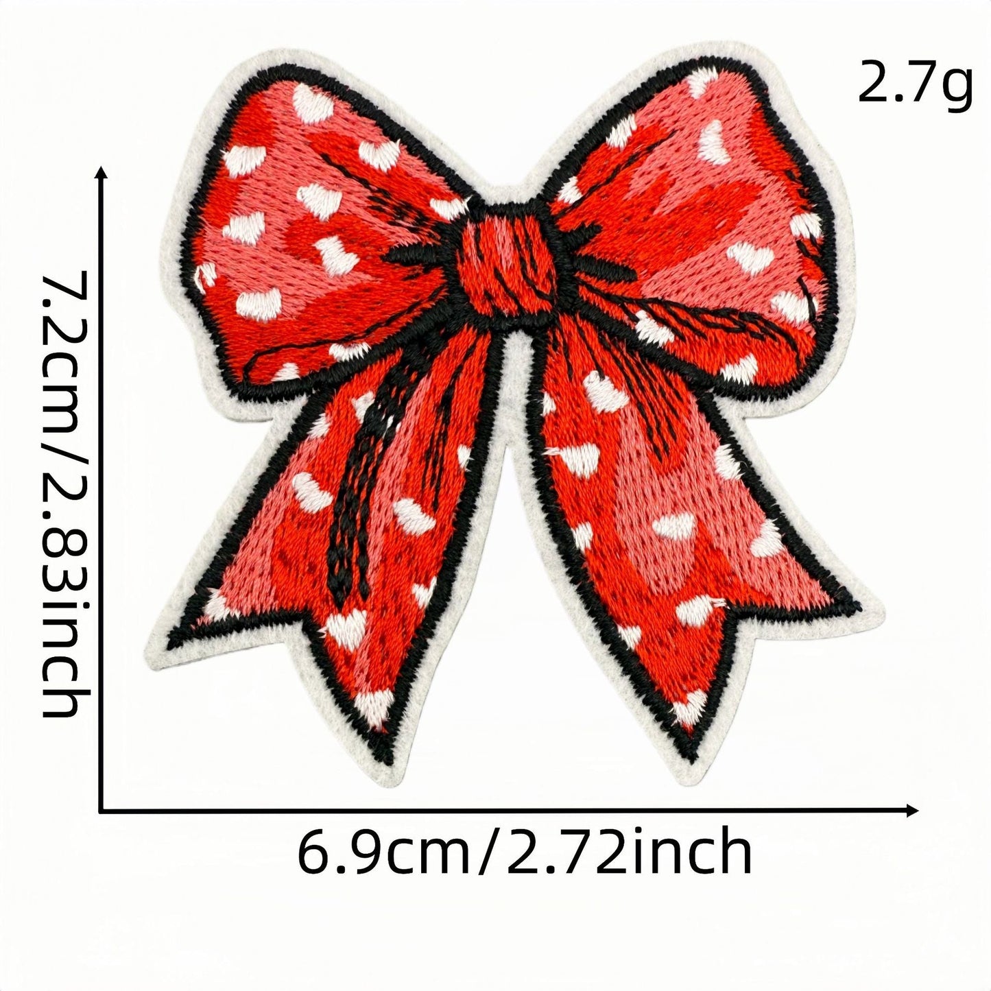 red bow embroidered patches iron on multicolor