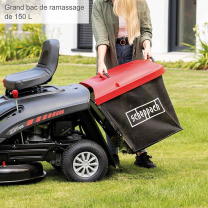 Scheppach Tondeuse à Gazon autoportée MR224-61 – Moteur 4 Temps 5,0 KW – 6,8 CV - Largeur de Coupe 61 cm – Hauteur de Coupe réglable sur 5 Positions – Démarrage électrique