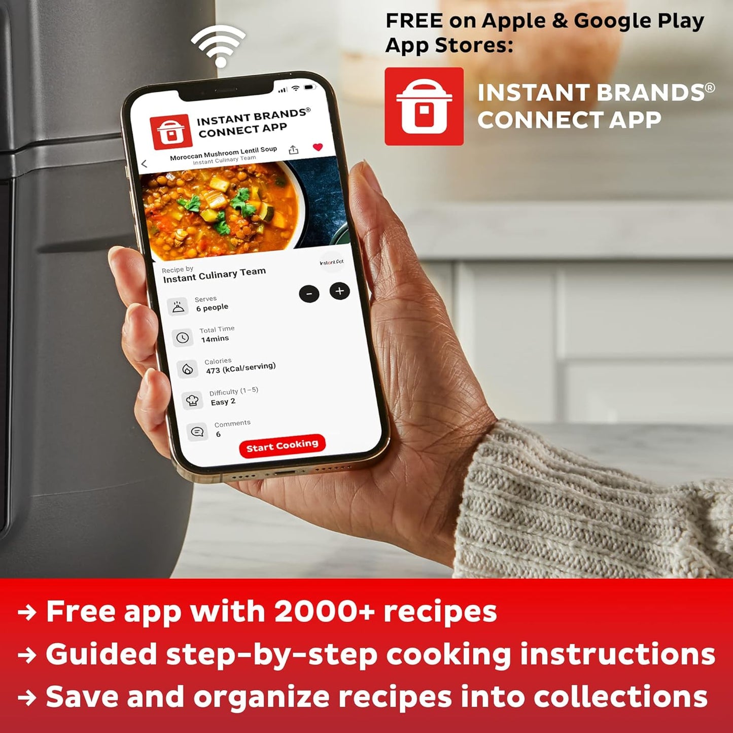 2026 Instant Pot Duo Plus 9-en-1 Multicuiseur, Autocuiseur, Slow Cooker, Cuiseur de Riz, Vapeur, Sauté, Yaourtière, Maintien au Chaud et Stérilisateur, Application Incluse avec Plus de 800 Recettes, Acier Inoxydable, 6 Quarts