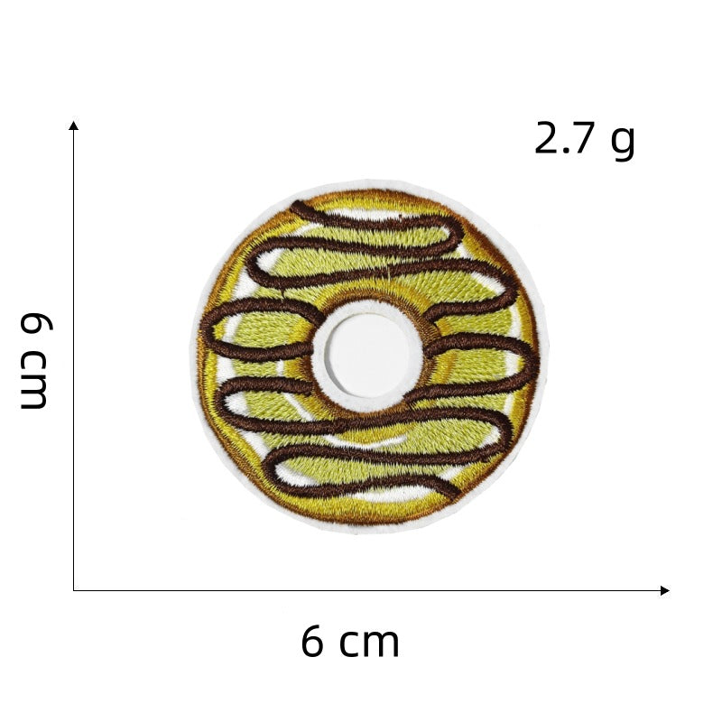 donut embroidered patches sweet food design iron on