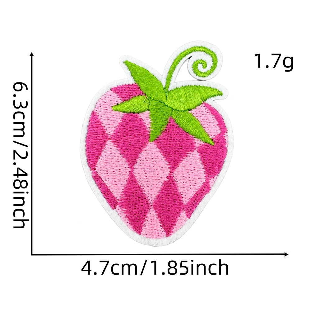 strawberry embroidered patches cute fruit design iron on