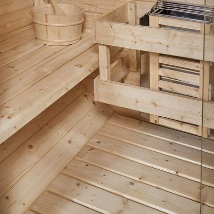 Sauna tonneau 2026 au Spitzberg avec four à sauna