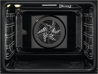 AEG BEE435111M Four électrique multifonction, intégrable, nettoyage AquaClean, 9 fonctions, cuisson multi-niveaux, écran LCD tactile, ventilateur XXL, capacité 72 L, inox, classe A+